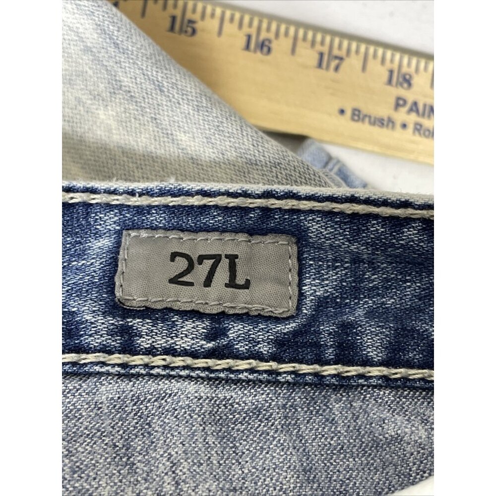 BKE Aiden Jeans Mens Size 27L Distressed Buckle Fade Cowboy Rockabilly Light Was - Picture 9 of 13